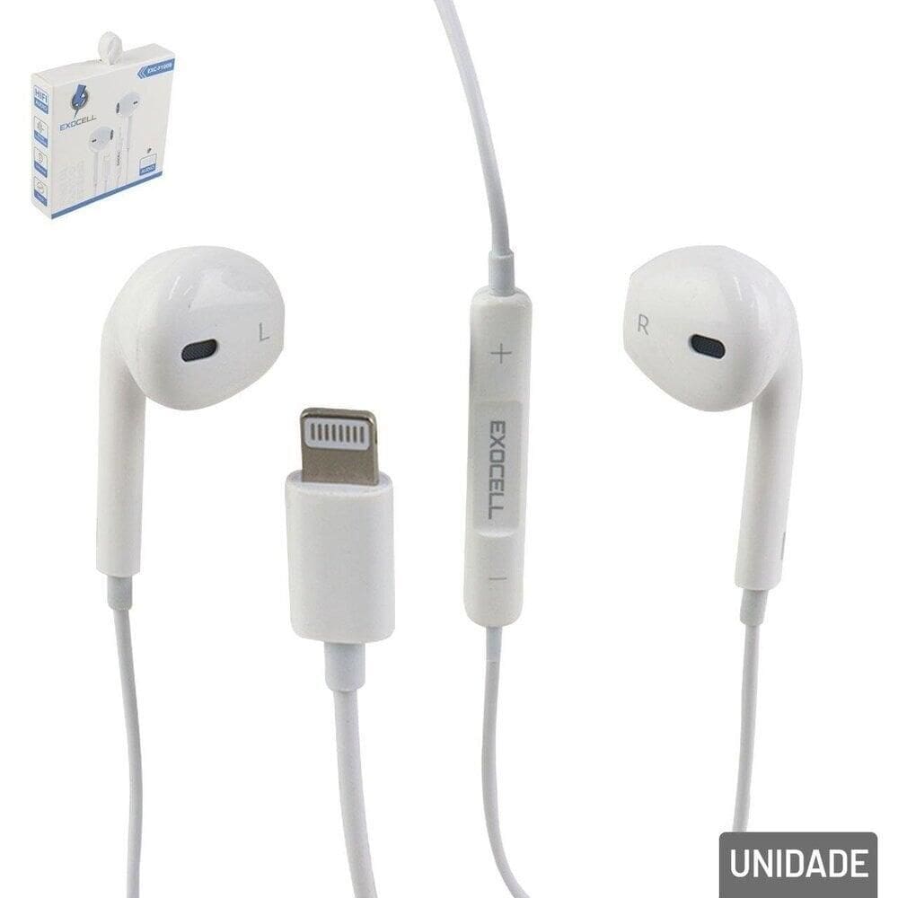 Fone de Ouvido com Microfone IP Branco - Tudo em Caixa