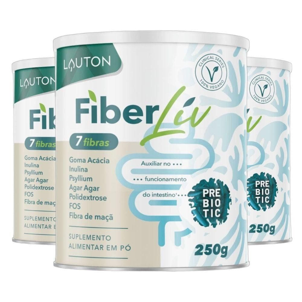 Kit 3X Fiberliv Prebiotic 7 Fibras 250G - Lauton