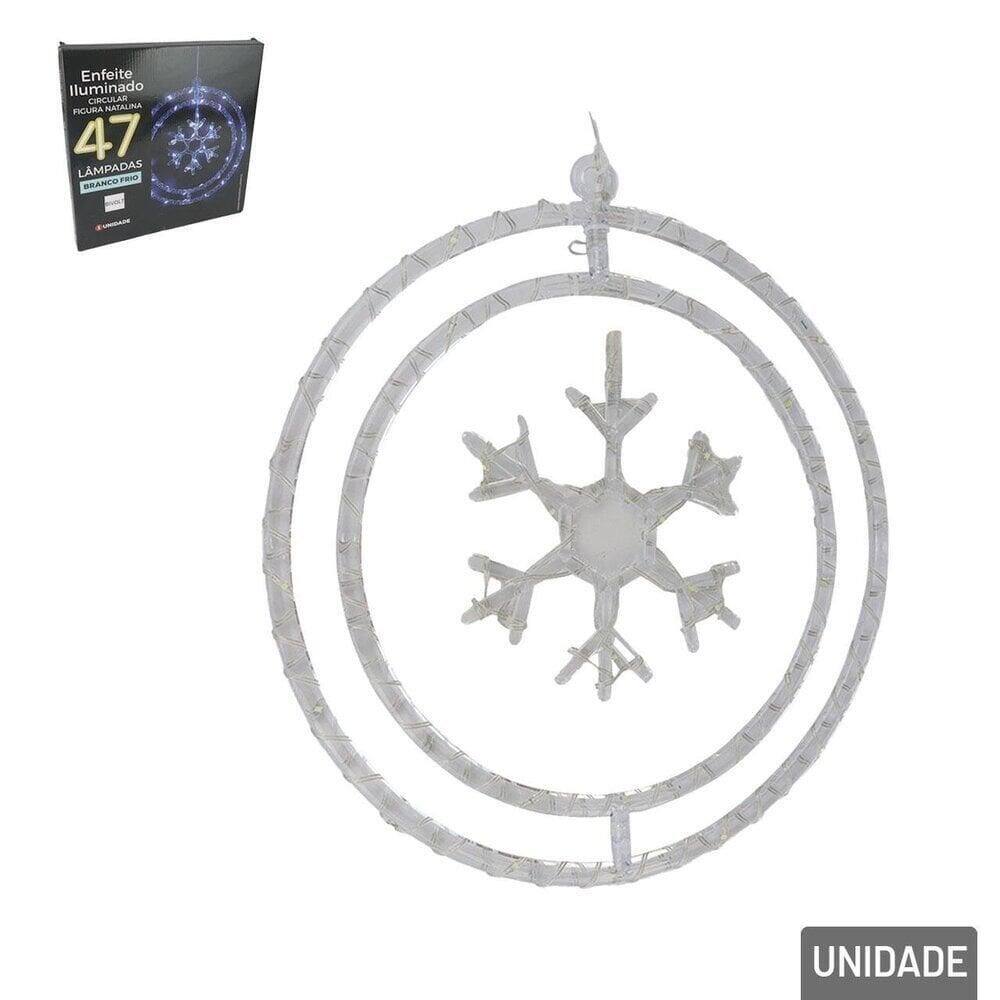 Enfeite Circular Luminoso 32cm 47 LED 8F Bivolt Bc - Tudo em Caixa