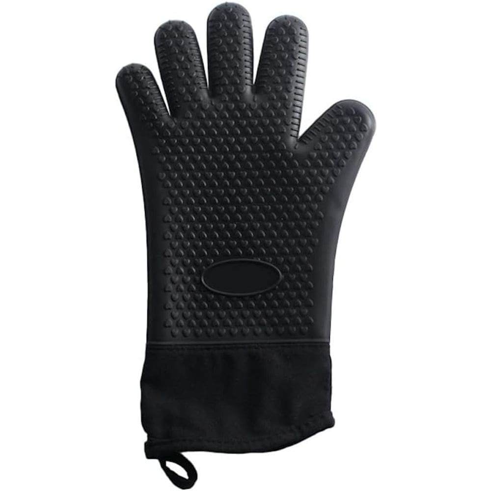 Luvas de Forno de Silicone Com Dedos Resistentes ao Calor Preto Casambiente