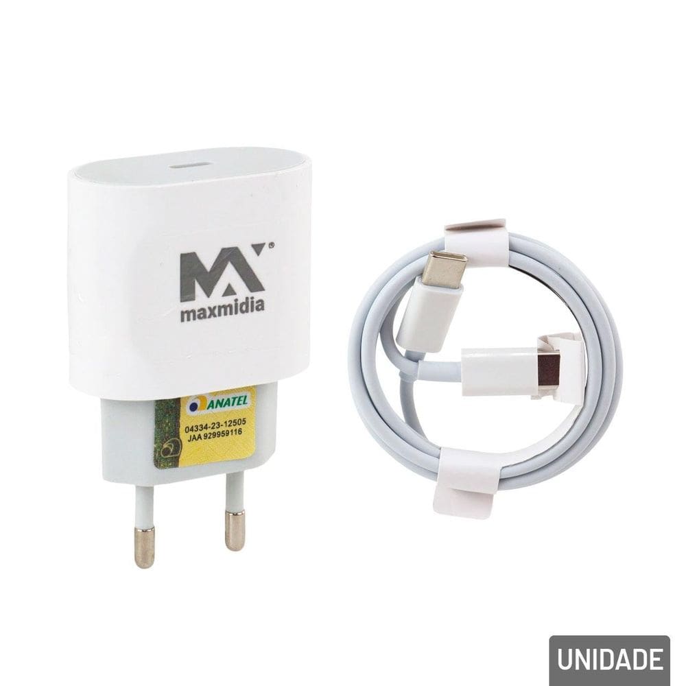 Carregador Tipo-c 1m 20W Turbo Branco - Tudo em Caixa