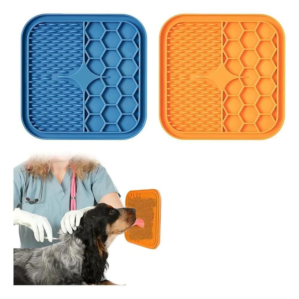 2X Tapete De Lamber Para Cães Gatos Comedouro Com Ventosa Pe