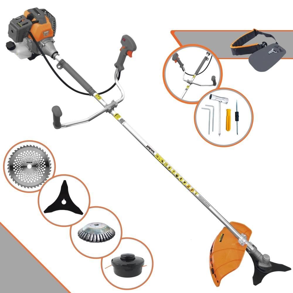 Roçadeira Tekna RL520P À Gasolina 52cc 2HP Alta Rotação e Performance Com Carretel Nylon e Faca 3 Pontas + EXTRA Faca 40 Dentes + Escova de Aço