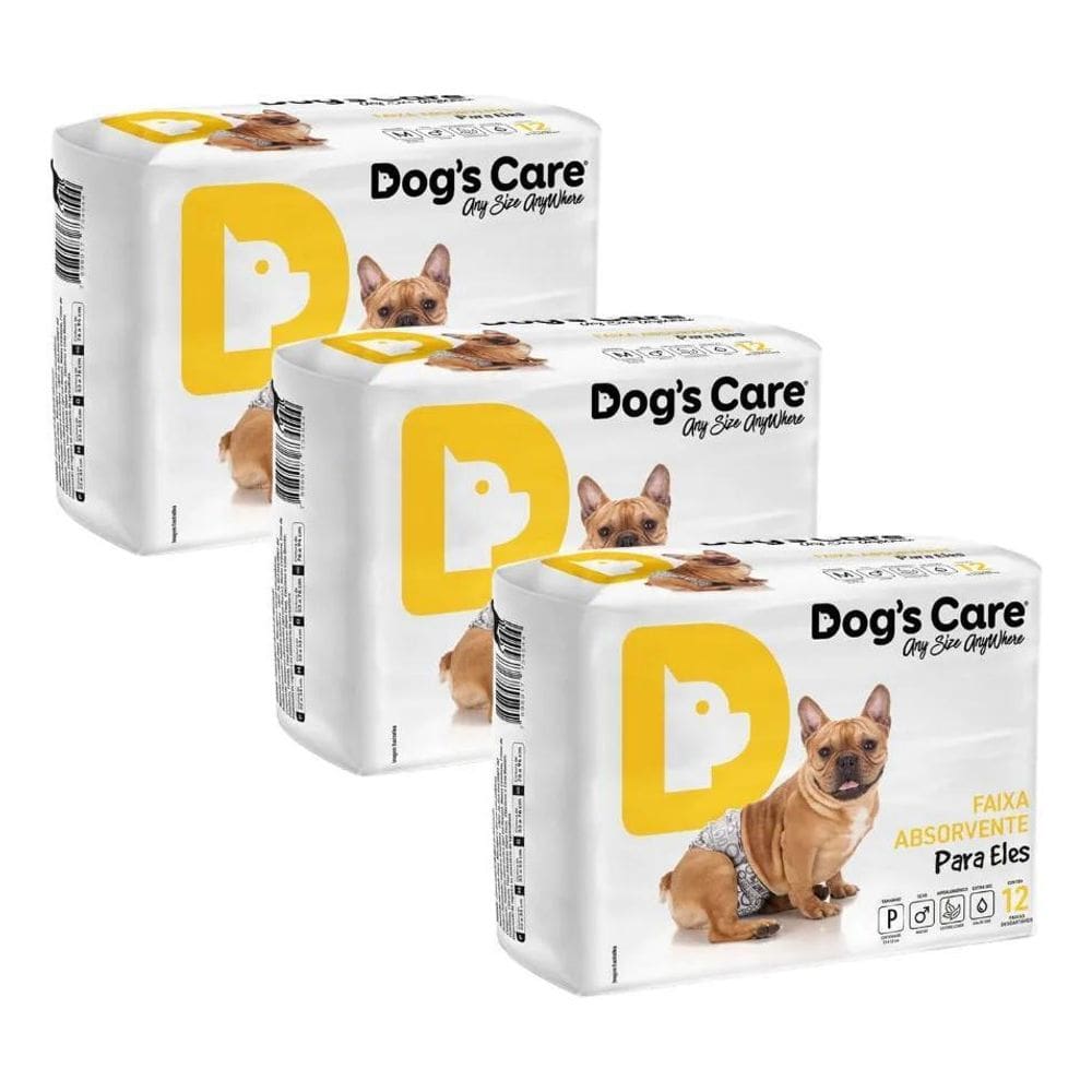 2X Fralda Pet Cachorro Macho - Tam P Kit 3 Pacotes - 36 Fral