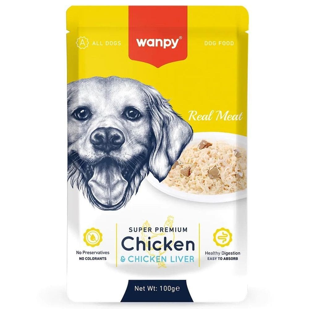 Petisco Cães Wanpy Sachê De Frango E Fígado De Frango 100G