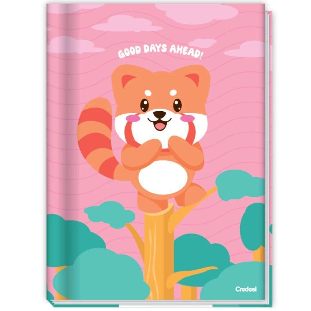 Caderno Brochura Capa Dura Universitário Lala Pets Animais 80 Folhas Credeal Rosa
