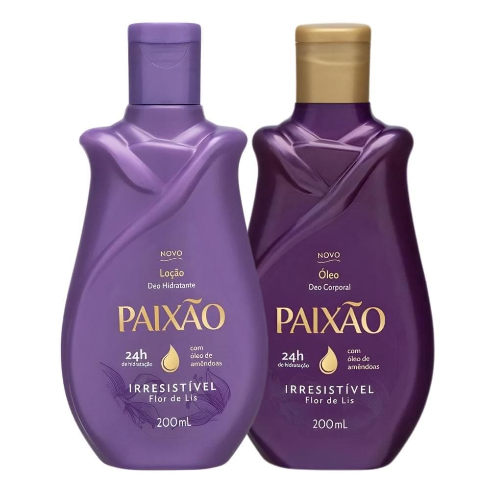 Kit Paixão Irresistível Flor De Lis: Loção Hidratante e Óleo Corporal 200ml