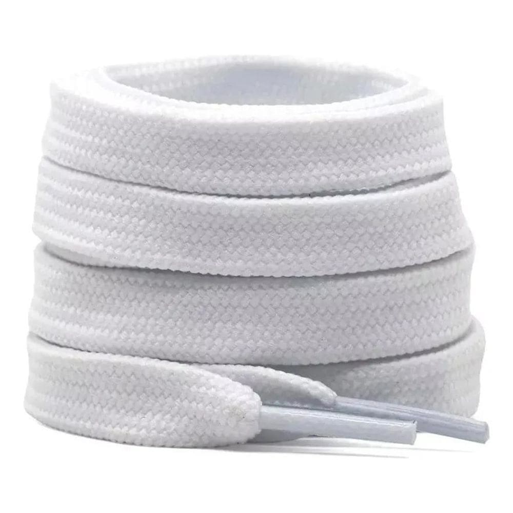 2X Kit 3 Pares Cadarço Largo Bboy Fat Lace Grosso Branco Ten