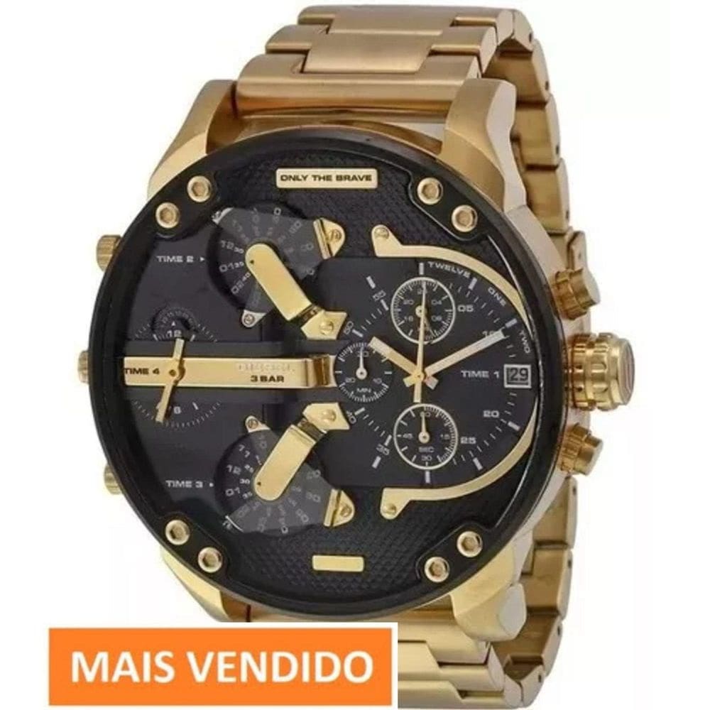 Relógio Masculino Mr. Daddy Dz7333 Dourado Manual E Notaf