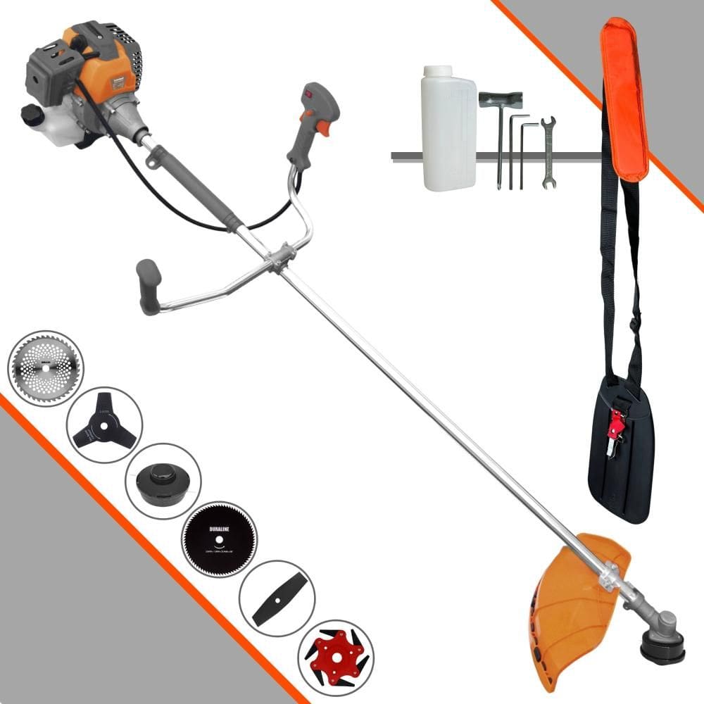 Roçadeira Multifunções Tekna RL520P À Gasolina 52cc 2HP Alta Rotação Para Todos os Tipos de Trabalho Com Carretel + Kit de 5 Lâminas de Cortes