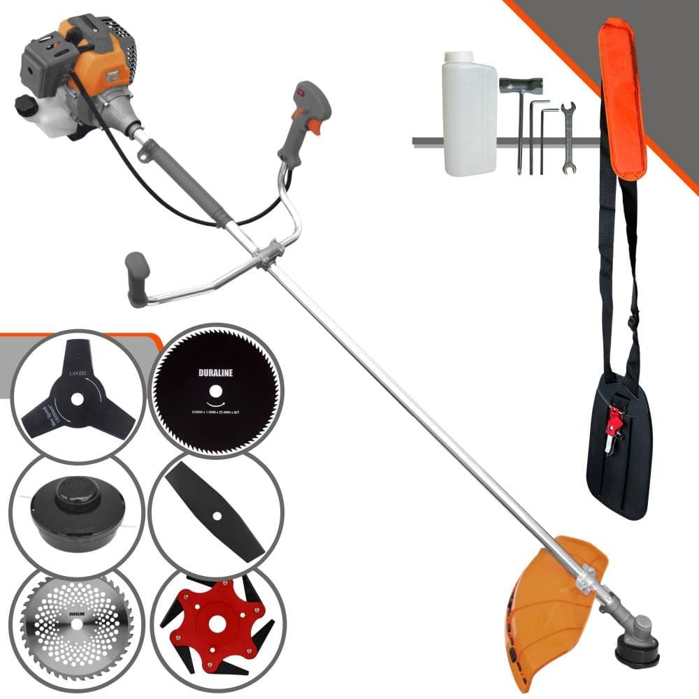 Máquina de Corta Grama Tekna RL520P À Gasolina 52cc 2HP 10.000rpm Multifunções Profissional Completa Com Carretel de Nylon + 5 Lâminas de Corte