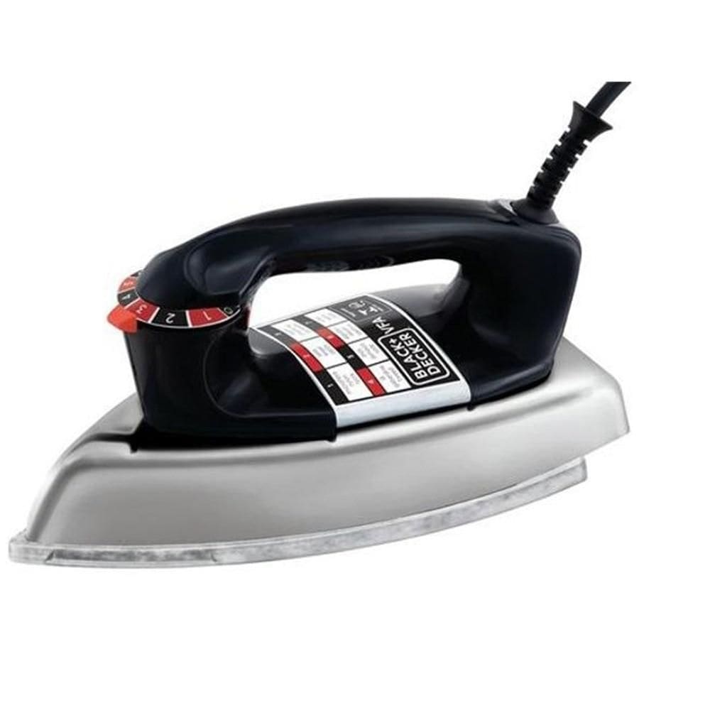 Ferro de Passar Roupa a Seco Black Decker VFA, Preto