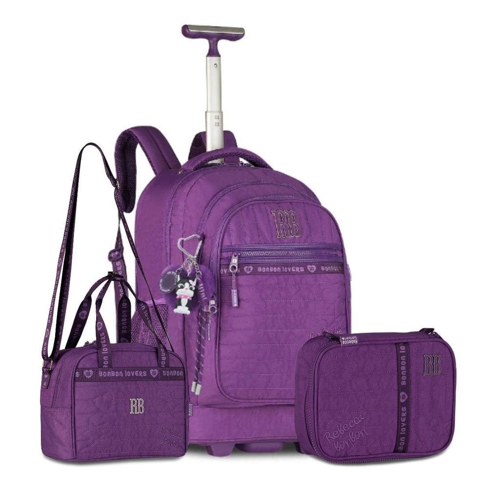 Kit Rebecca Bonbon Mochila Carrinho Com Lancheira E Estojo