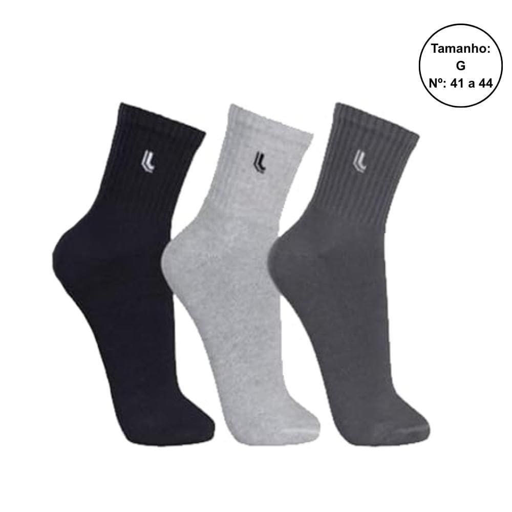 Kit 3 Pares Meias Lupo Cano Médio Unissex 03148