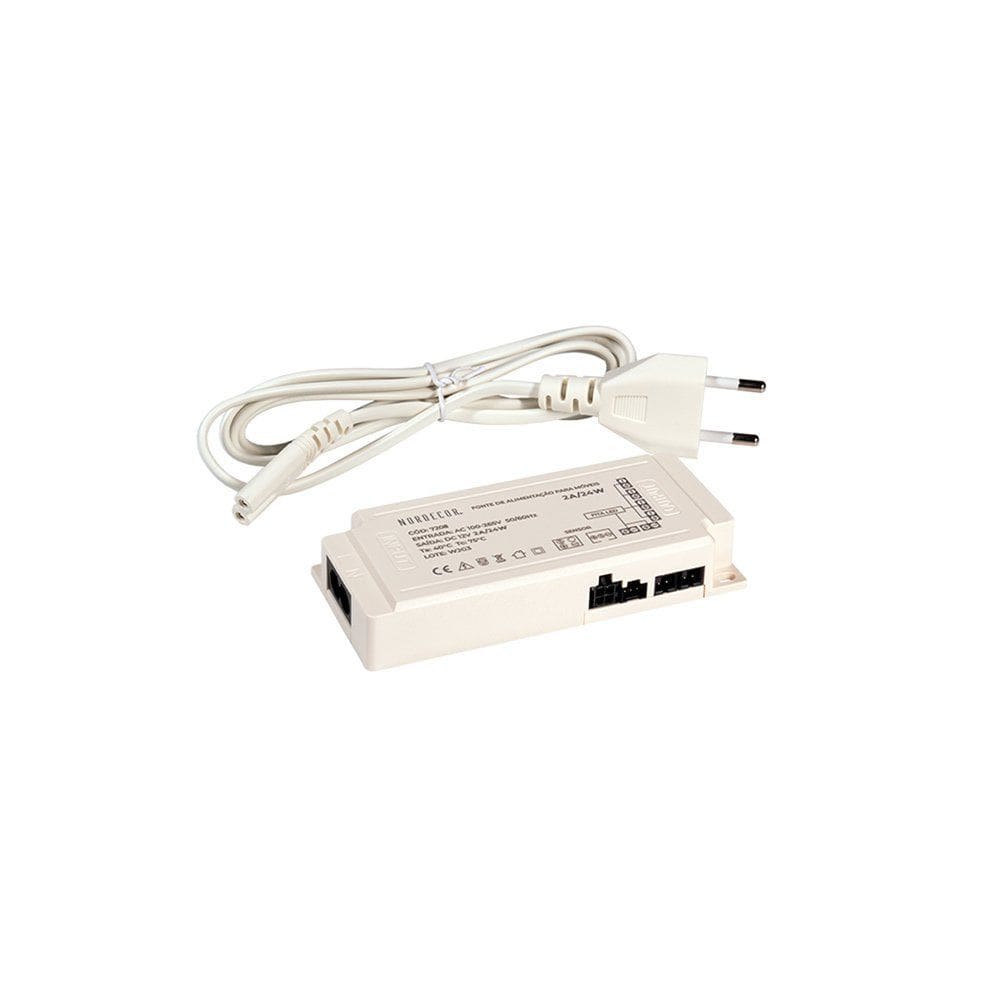 Fonte de Alimentação para Móveis Nordecor 12V 2A / 24W Bivolt