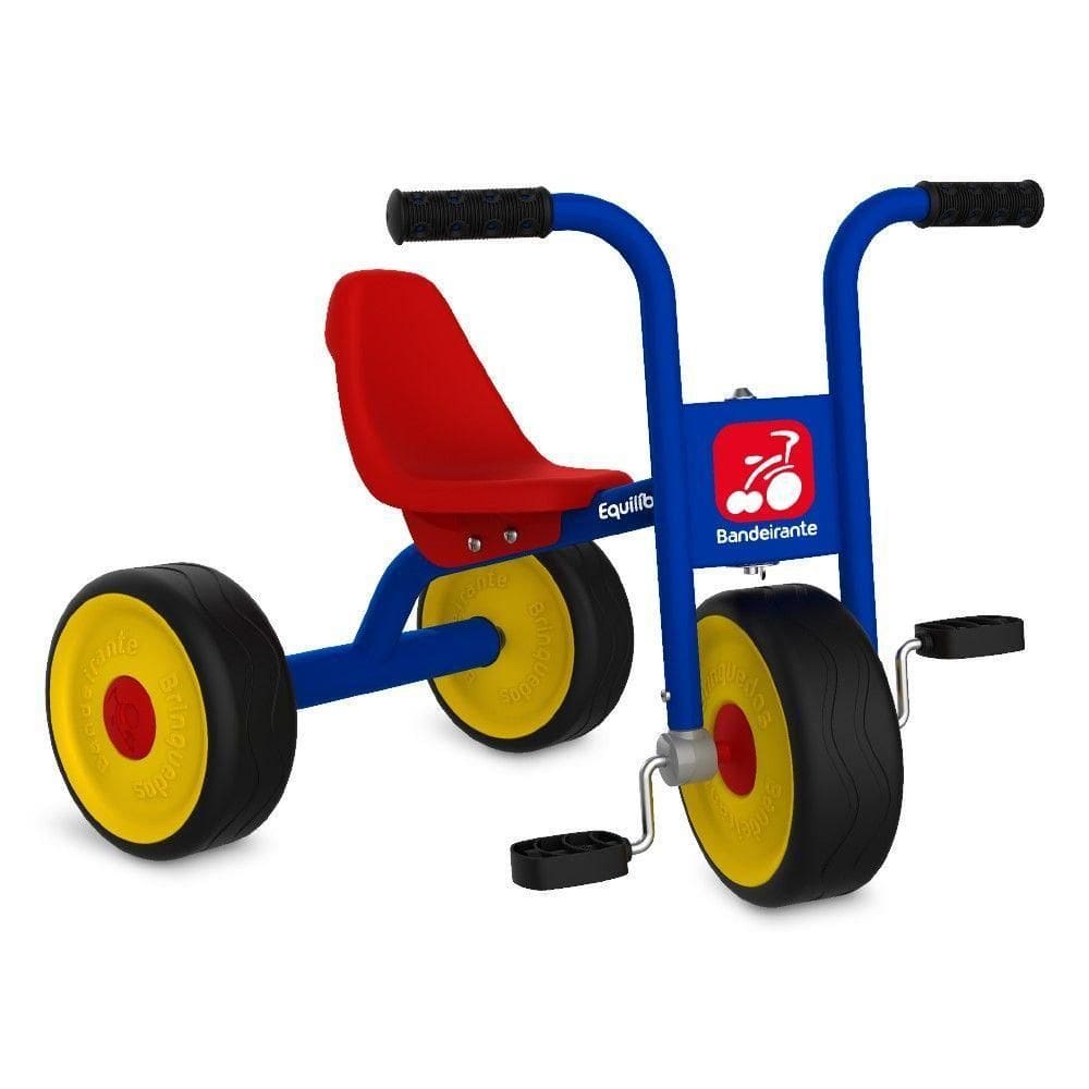 Triciclo Escolar Suporta 80 Kg Azul E Vermelho Bandeirante