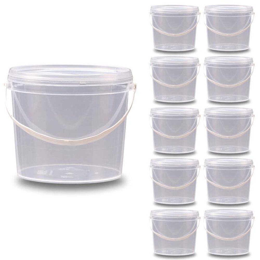 Balde 2.2L Transparente Para Guardar Ração - Kit 10 Pçs