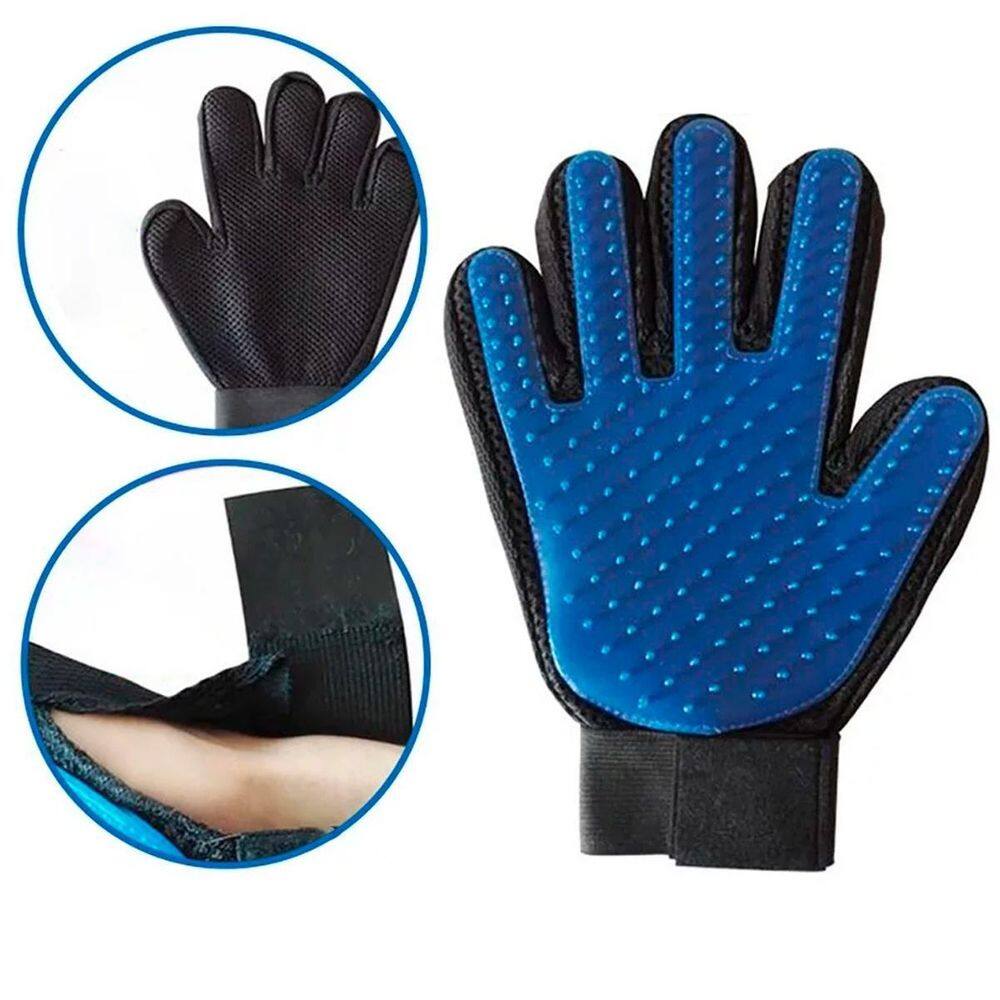 Luva Escova Magnetica Tira Pelos Para Pet - Cor Cinza