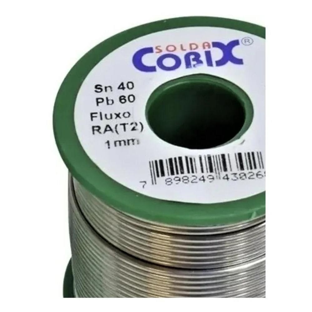 2X Solda Estanho 40X60 1.0Mm Com Fluxo Ra  T2  Rolo 500G - Co