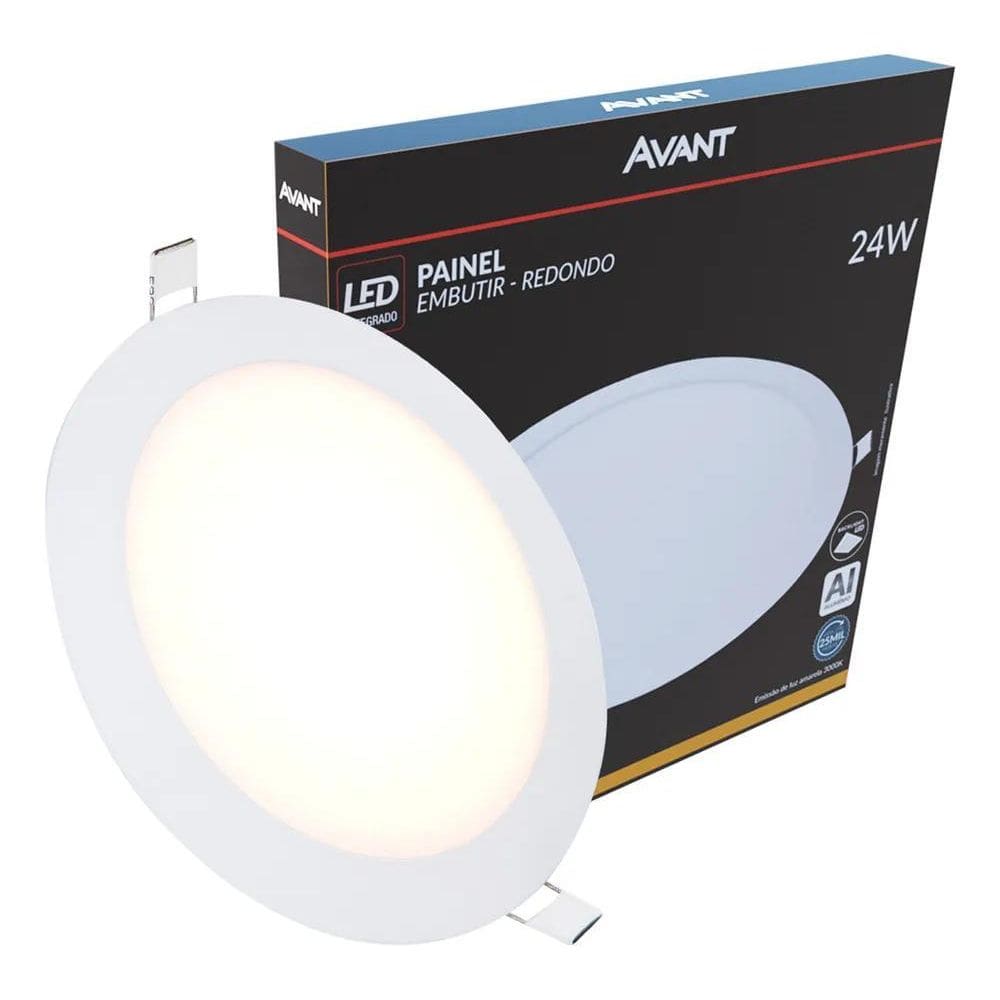 2X Painel Pop Embutir Redondo 24W Redondo Embutir Branco Que