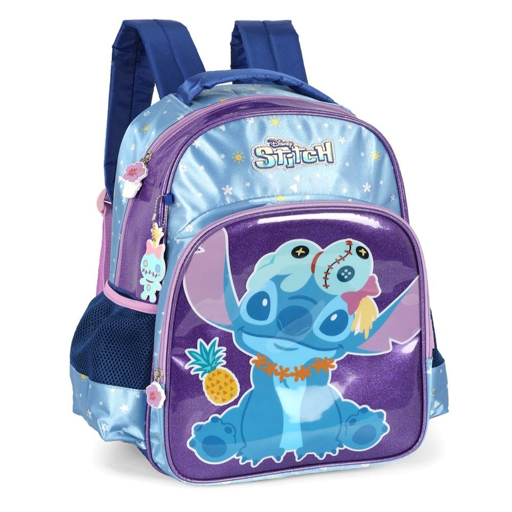 Mochila Lilo Stitch Costas Juvenil Menina Violeta Escolar