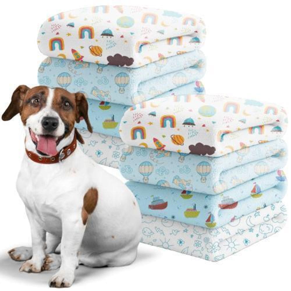 Kit 3 Mantas Azul Cachorro Cão Frio Algodão Suave 70X90Cm