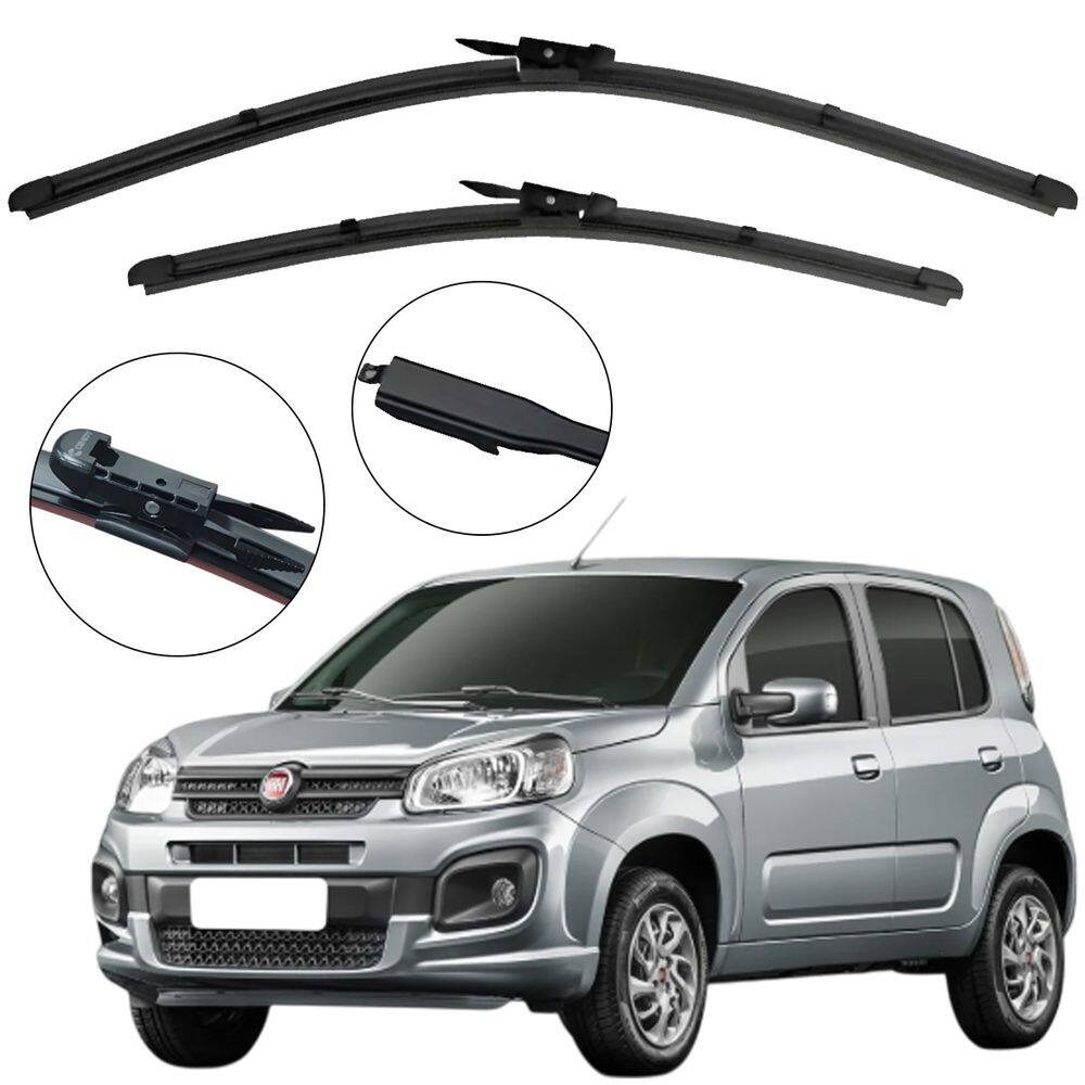 Kit Palheta Dianteira Uno Novo 2015 a 2021 Limpador de Parabrisa de Silicone