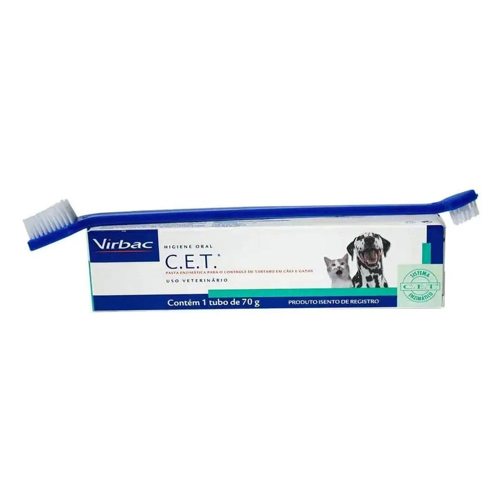 2X Kit Saúde Oral Virbac - C.E.T Pasta Com Necessaire E Esco