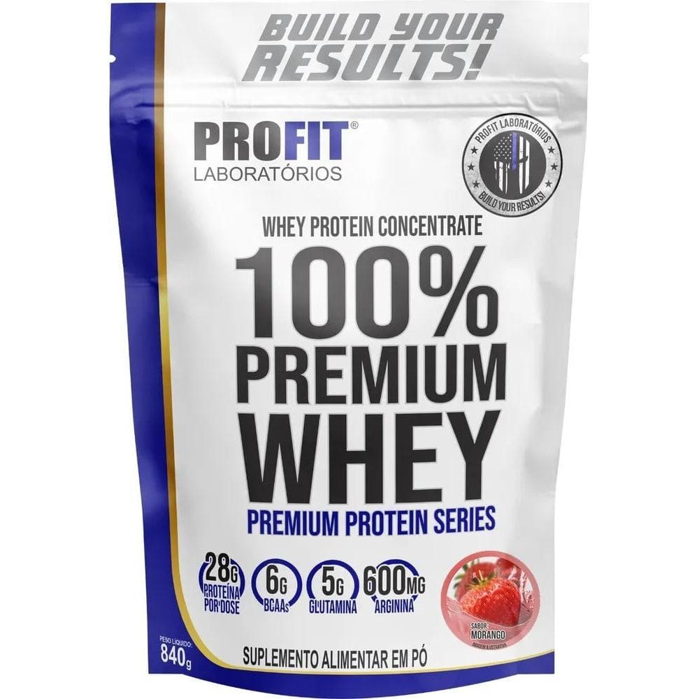 2X Whey Protein 100% Concentrado Premium 840G Profit Morango