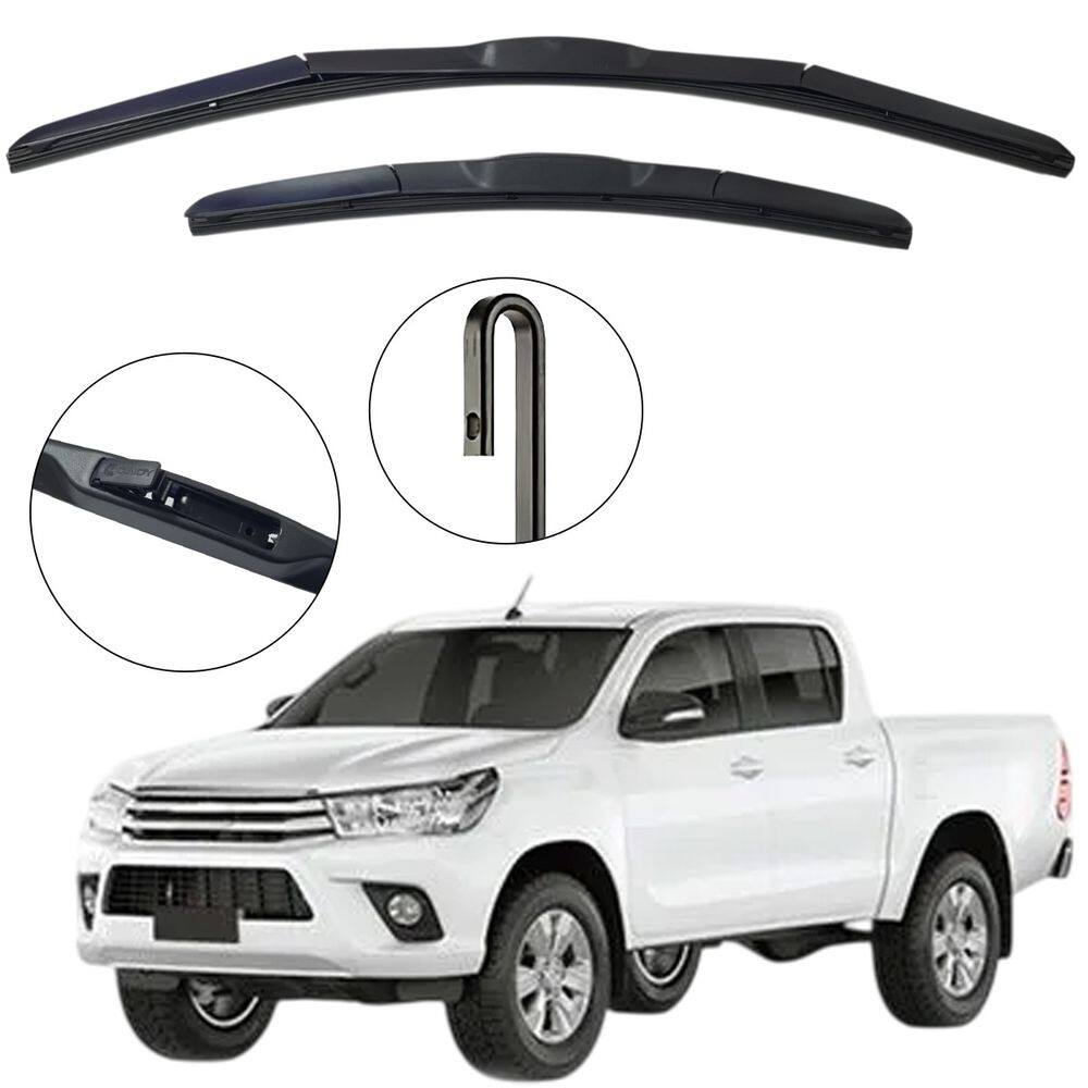 Kit Palheta Dianteira Hilux 2016 a 2024 Limpador de Parabrisa de Silicone