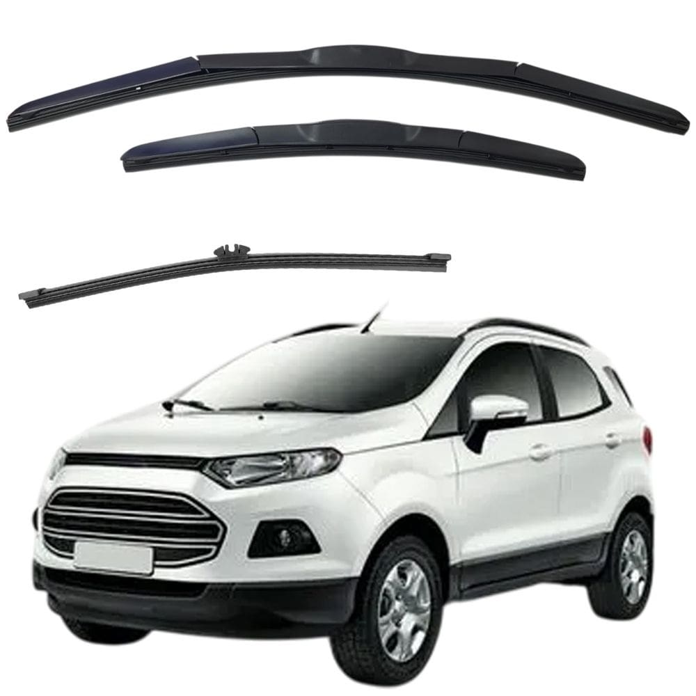 Kit Palhetas Ecosport 2018 a 2021 Limpador de Parabrisa e Vidro Traseiro de Silicone Chuva