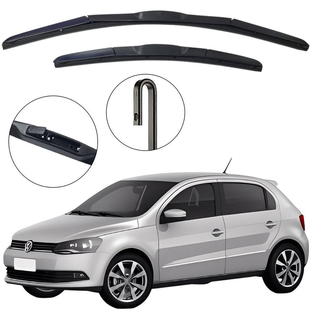 Kit Palheta Dianteira Gol G7 2016 a 2019 Limpador de Parabrisa de Silicone