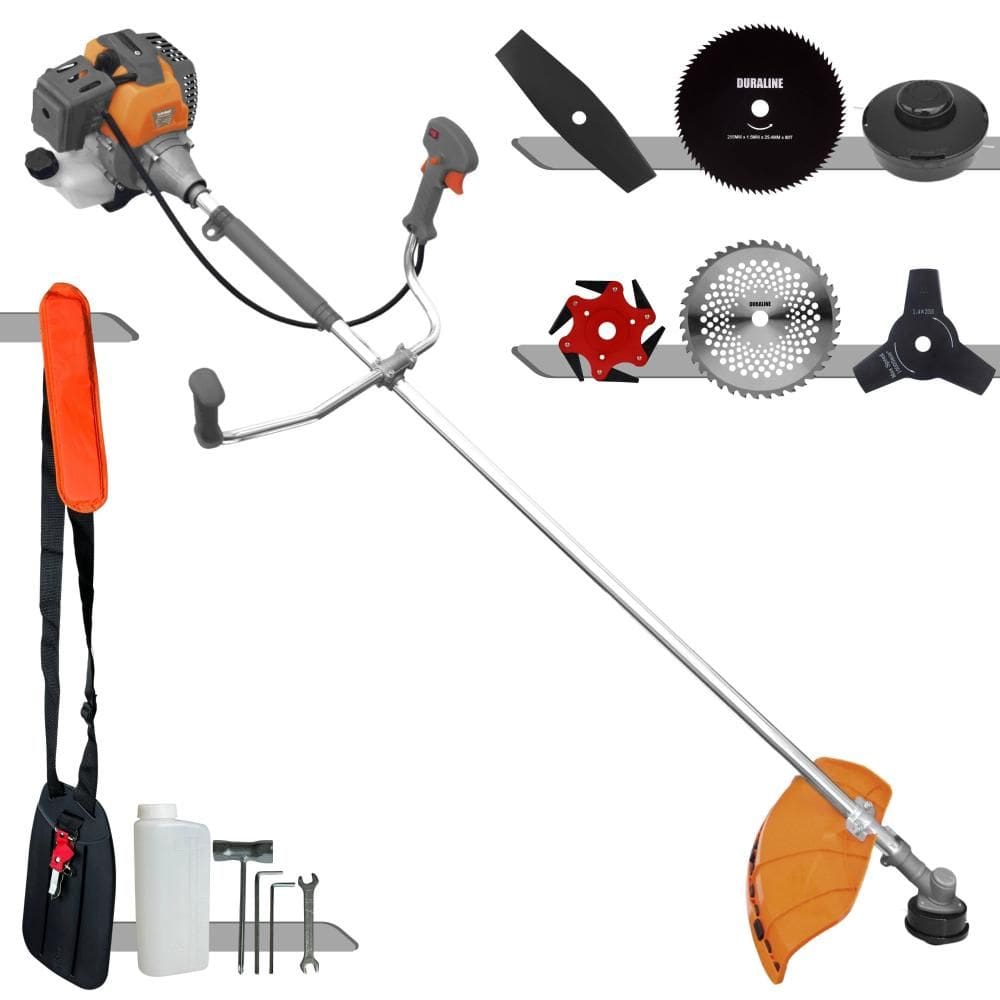 Roçadeira Máquina de Corta Grama Tekna RL520P À Gasolina 52cc 2HP Com Carretel + Facas 2 Pontas + 3 Pontas + 6 Pontas + 40 Dentes + 80 Dentes