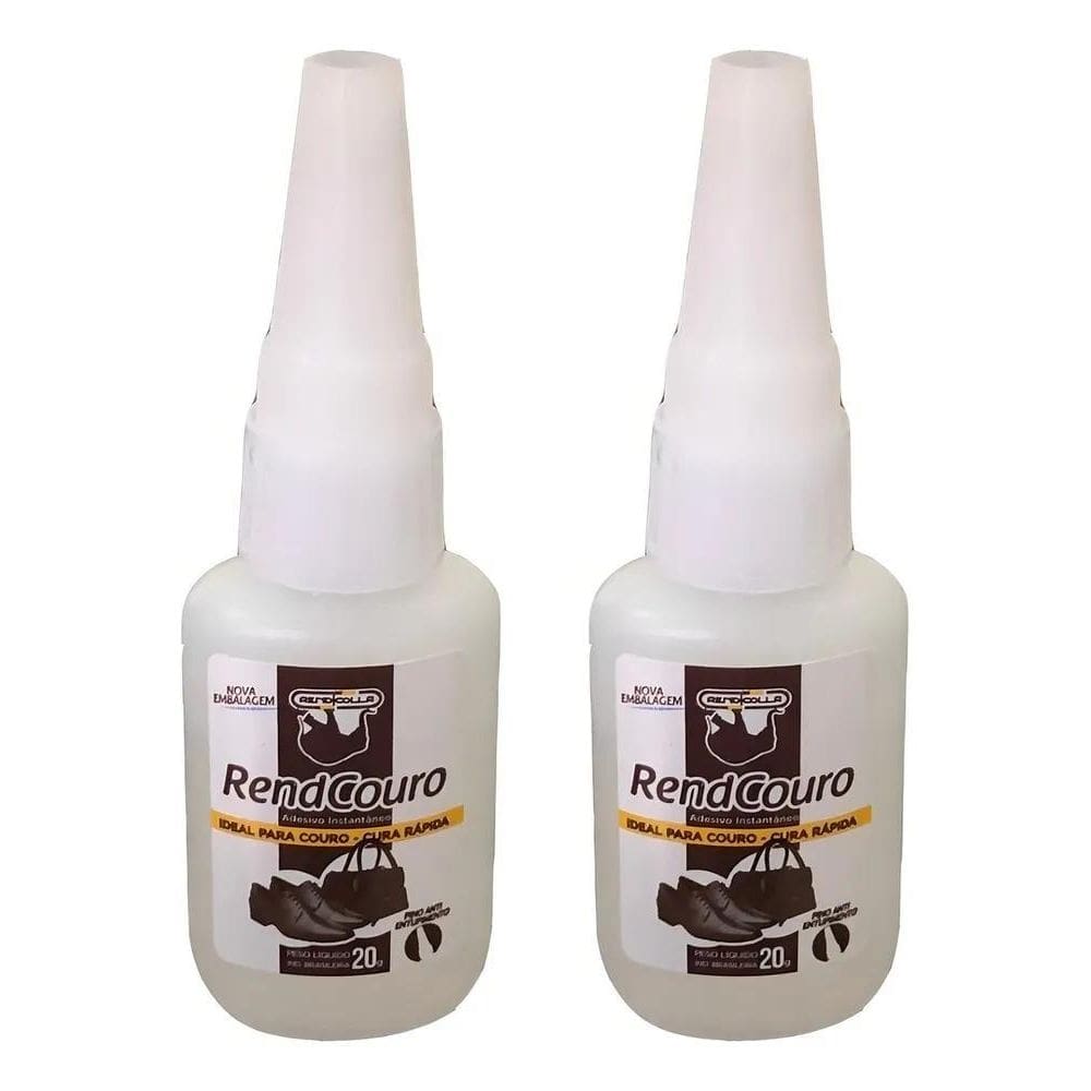 2 Cola Instantânea Calcado Sapato Tenis Bolsa Cinto Couro 20