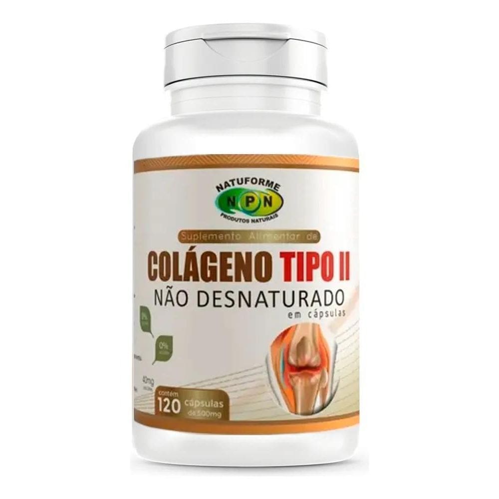 2X Colágeno Tipo 2 Não Desnaturado 40 Mg Natuforme 120 Cápsu