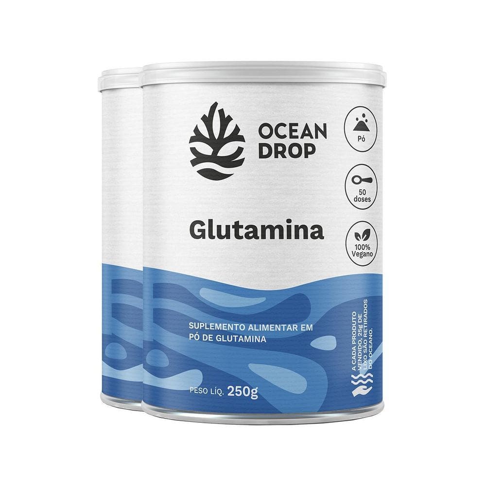 Kit 2 Glutamina Em Pó Ocean Drop Vegano 250G