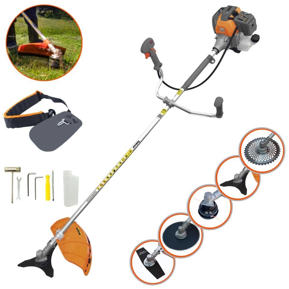 Roçadeira Lateral Tekna RL520-P À Gasolina 2T 52cc 2HP 10.000rpm Robusta e de Alta Performance Com Carretel de Nylon e Kit 4 Lâminas de Cortes