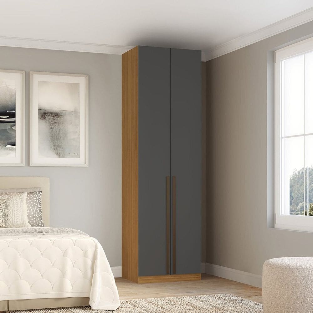 Sapateira 2 Portas Modular Mdf 70 Cm Altezza Trend Freijó/Titânio