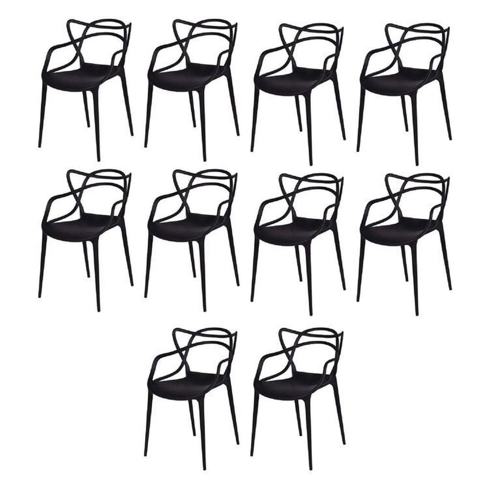 Kit com 10 Cadeiras para Sala de Jantar Allegra Solna Preto