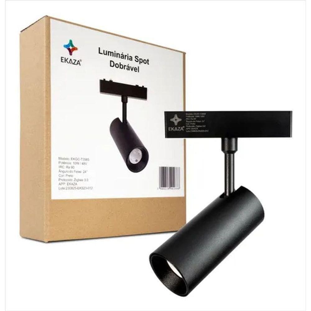 Luminária Spot Dobrável Ekaza Zigbee Para Trilho Dimerizável