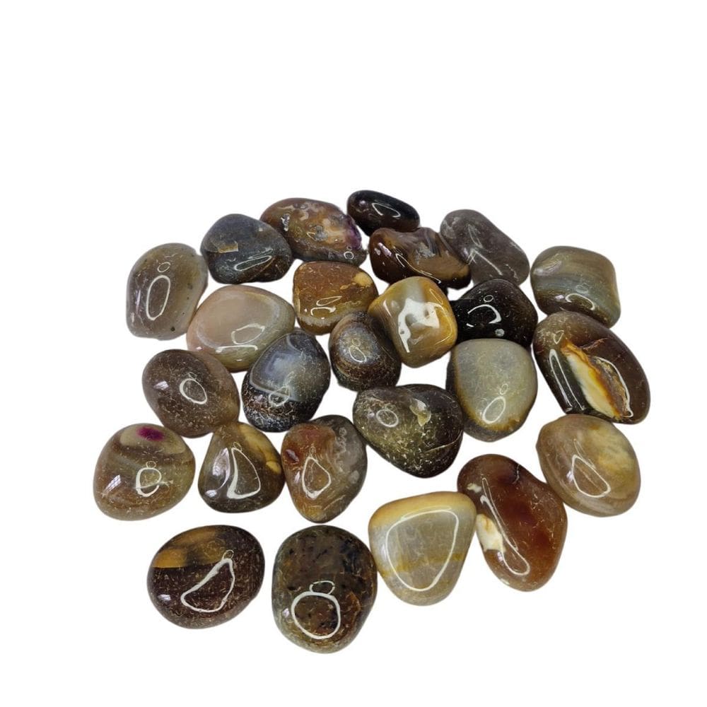 Pedra Ágata De Fogo Rolada 4 A 6 Cm Natural 500 Gramas