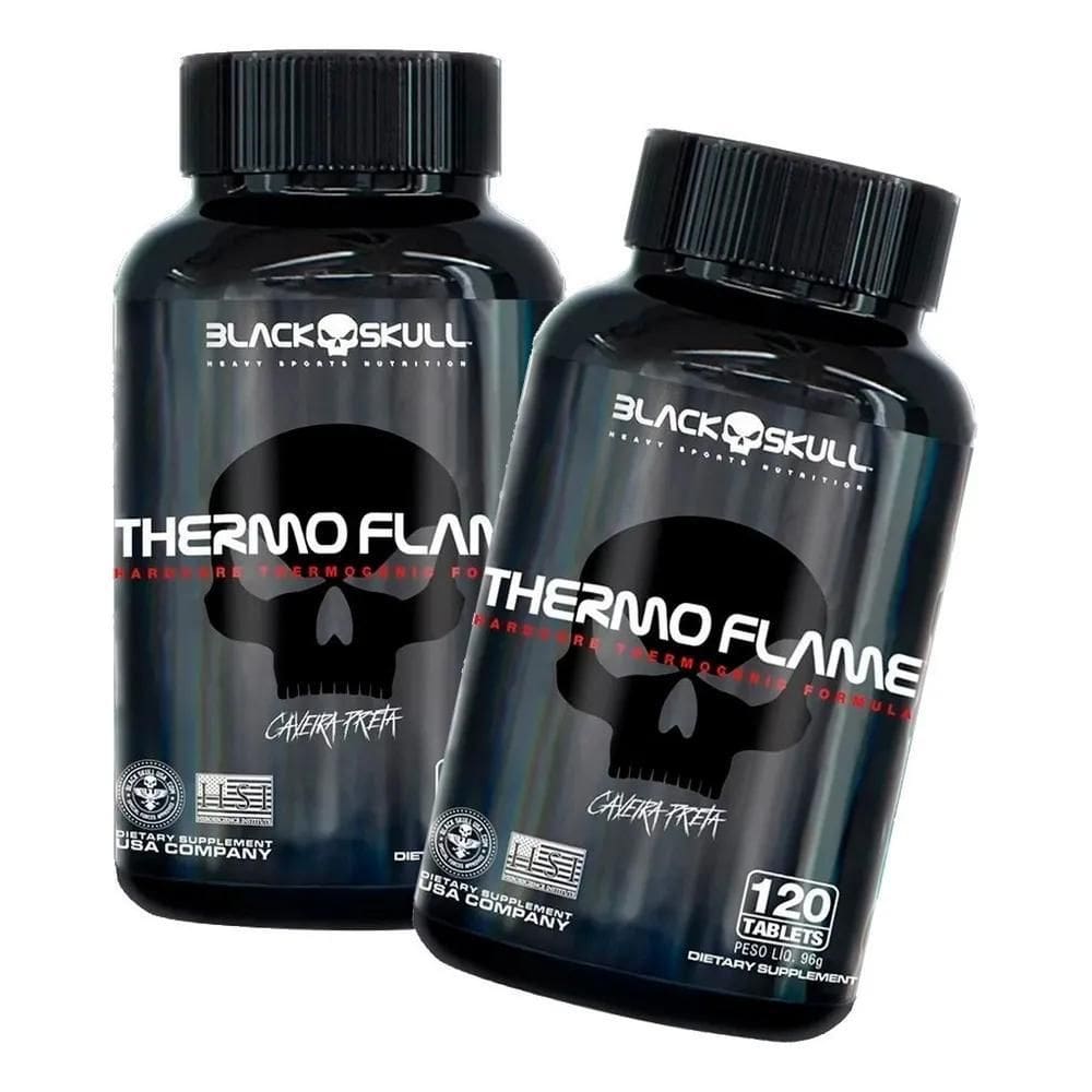 2X 2X Thermo Flame Termogênico - 120 Tab Cada - Black Skul S