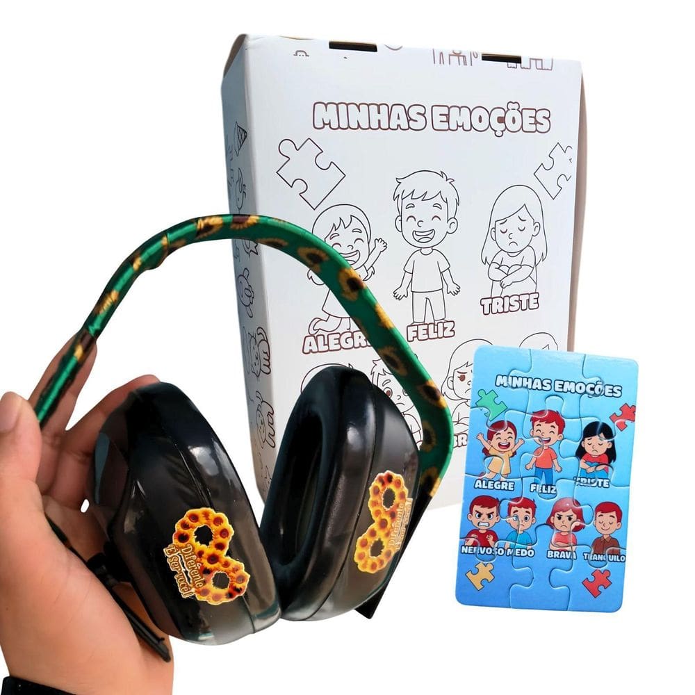 Abafador De Ruido Girassol 11Db Proteção + Caixa De Colorir