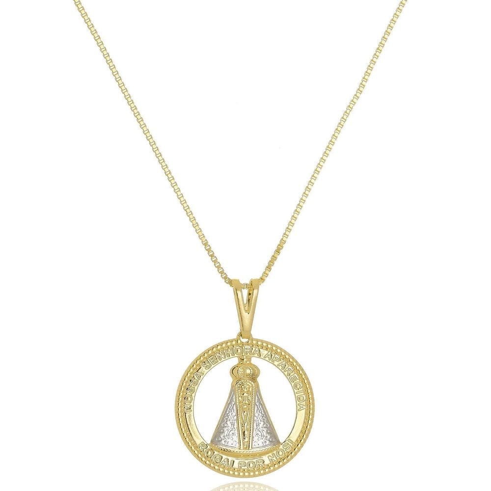 Gargantilha Nossa Senhora Aparecida Banhada A Ouro 18K