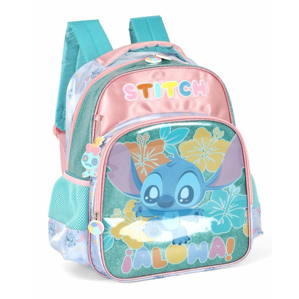 Mochila Lilo Stitch Costas Juvenil Menina Turquesa Escolar