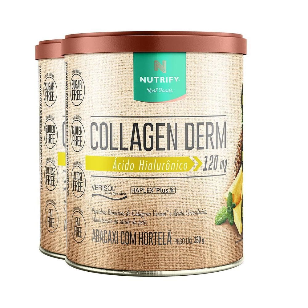 Kit 2 Collagen Derm Hialurônico Abacaxi Hortelã Nutrify 330G
