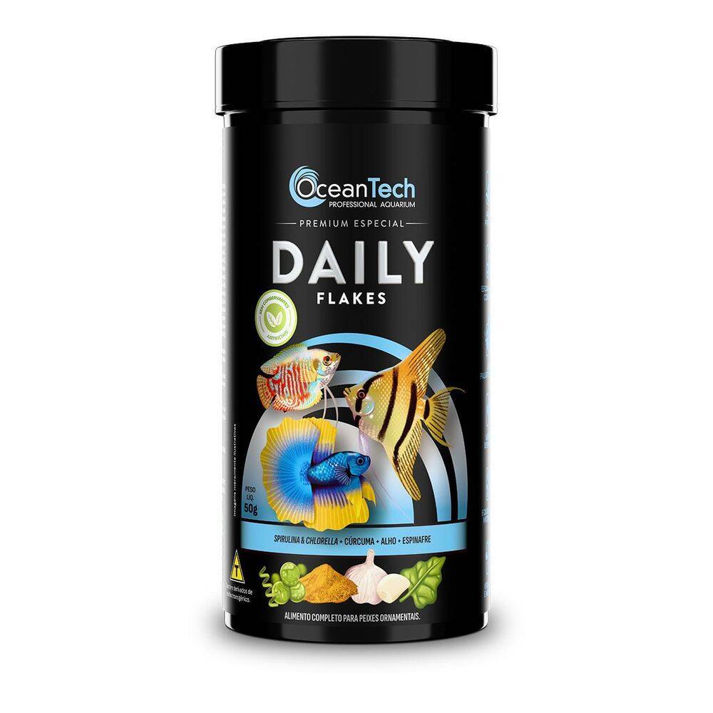 Ração Em Flocos Peixes Oceantech Daily Flakes Universal 50G