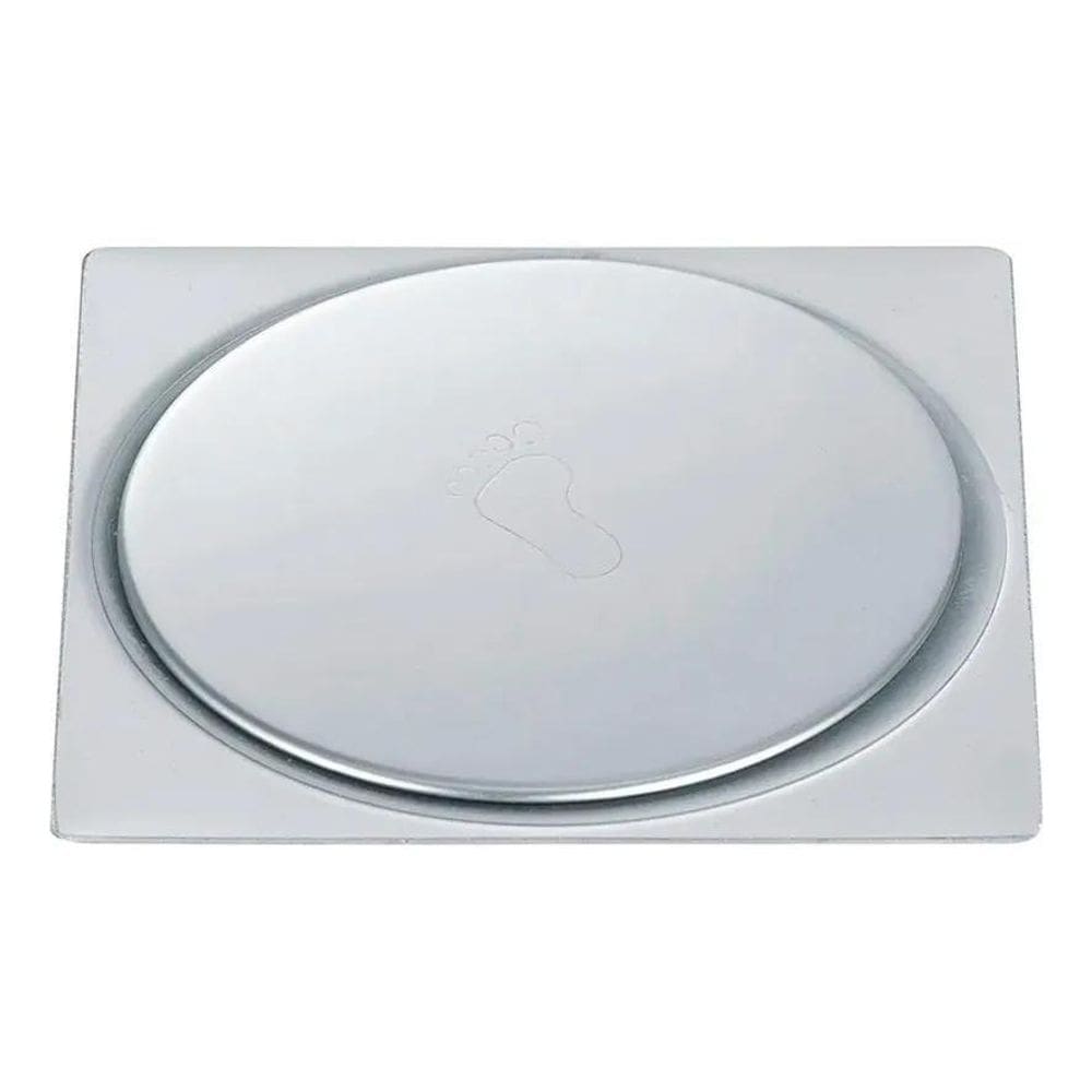 2X Ralo Inteligente Click Banheiro 10X10 Cm Inox Veda Cheiro