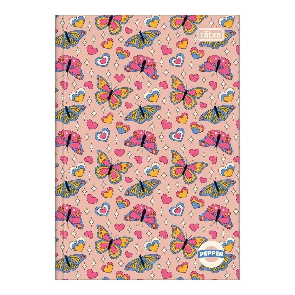 Caderno Brochura Capa Dura Pequeno 1/4 Pepper 80 Folhas Tilibra Estampa 1