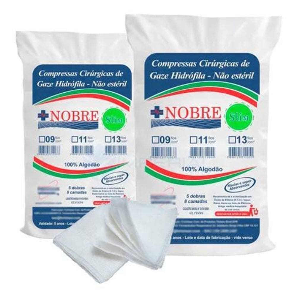 2X 2X Compressas De Gazes 9 Fios Pacote Curativo Com 180G Ca